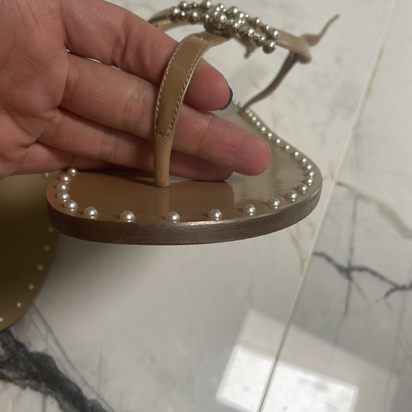 Chanel Nude & White Pearl Thong Flat Sandals🤍 - Picture 11 of 17